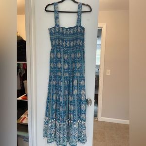 Zara Blue and White Floral Maxi Dress